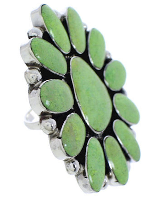 Sterling Silver Turquoise Large Statement Ring Size 6-1/2 YX35490